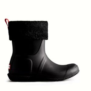 Women's Insulated Roll Top Vegan Shearling Boots Black, Size 6
